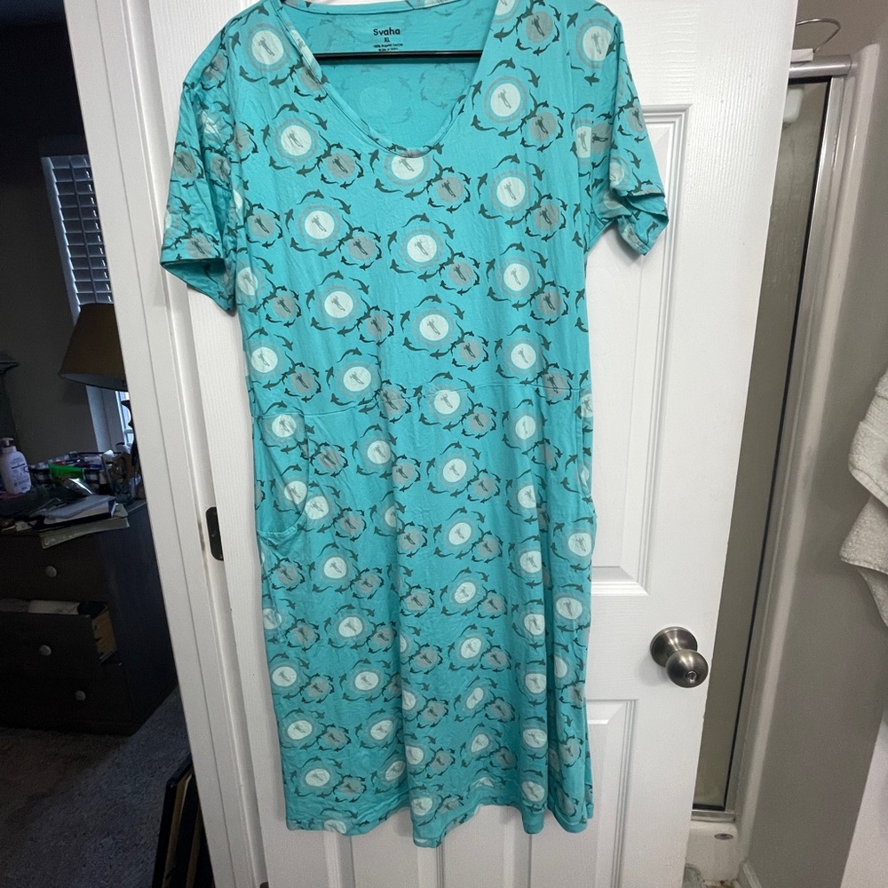 Turquoise Svaha Shark Dress